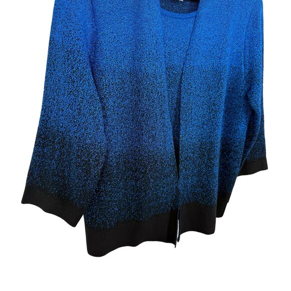 NEW NWT Alfred Dunner Sz Small Sparkly Metallic Blue Christmas Blouse Shirt Top - Picture 5 of 7